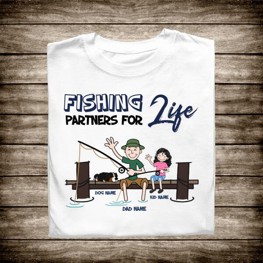 Fishing Partners For Life Personalized T-Shirt, Best Gift For Family