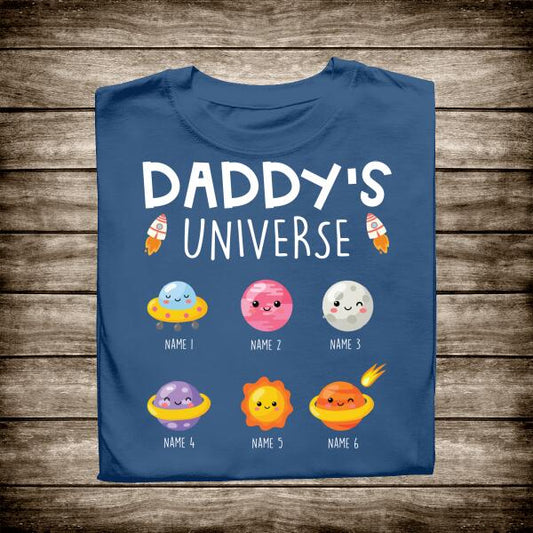 Daddy's Universe Personalized T-Shirt, Best Gift For Dad