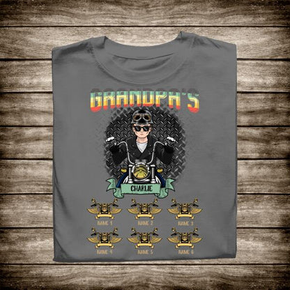 Granpa's Biker Gang Personalized T-Shirt, Best Gift For Grandpa