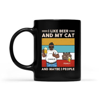 I Like Beer And My Cat And Maybe 3 People Personalized Mug - Amazing Gift For Cat Lovers