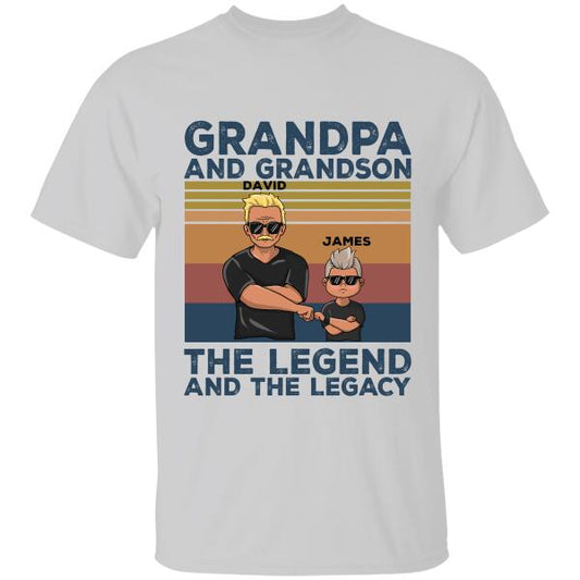 Grandpa And Grandson, The Legend And The Legacy Personalized T-Shirt, Best Gift For Grandpa And Grandson