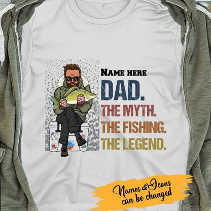 Dad The Myth The Fishing The Legend Personalized T-shirt Amazing Gift For Father Bonus Dad Papa