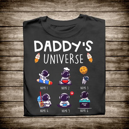 Daddy's Universe Personalized T-shirt Amazing Gift For Father Papa