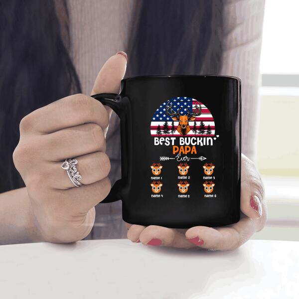 Best Buckin Papa In The World Personalized Mug For Dad Father Grandpa