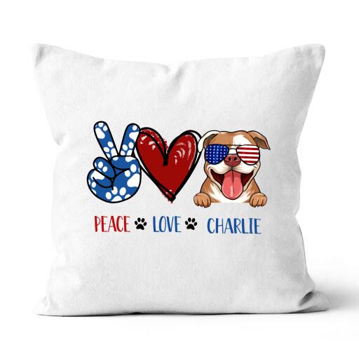 Peace Love Your Dog Canvas Throw Pillow Special Version For Dog Lovers