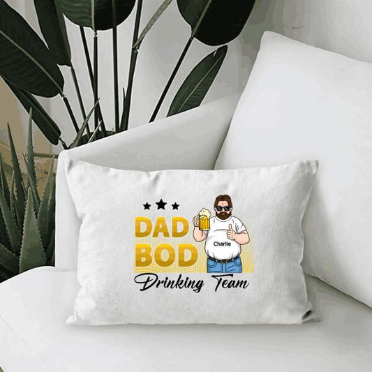 Dad Bod Drinking Team Personalized Canvas Throw Pillow