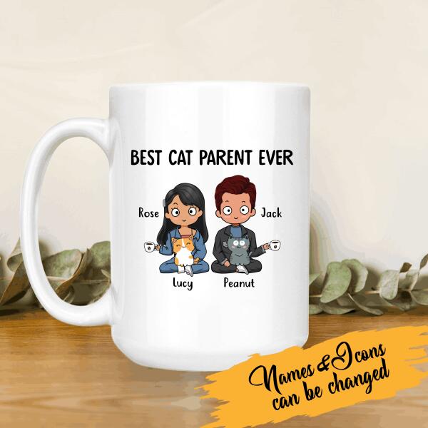 Best Cat Parent Ever Personalized Mug, Gift For Cat Lovers