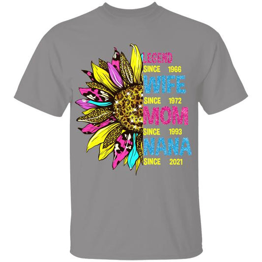 Legend Wife Mom Nana Special Personalized T-shirt Sunflowers For Mom Mother Grandma