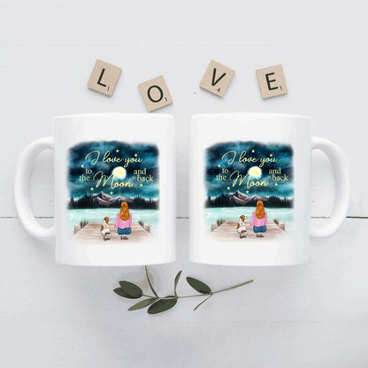 I Love You To The Moon And Back Personalized T-Shirt, Mug, Matte Canvas, Canvas Throw Pillow, Special Gifts For Dog Lovers