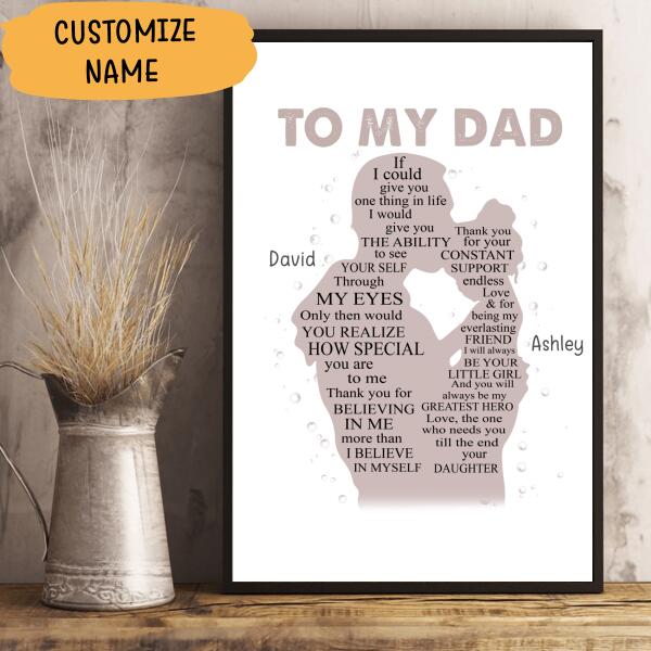 How Special You Are To Me Personalized T-Shirt, Mug, Poster, Canvas Throw Pillow, Specials Gift For Dad And Daughter