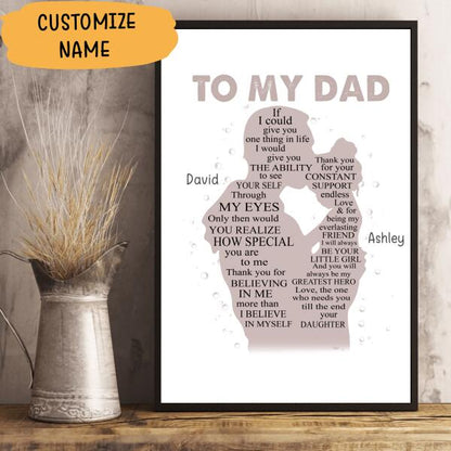 How Special You Are To Me Personalized T-Shirt, Mug, Poster, Canvas Throw Pillow, Specials Gift For Dad And Daughter