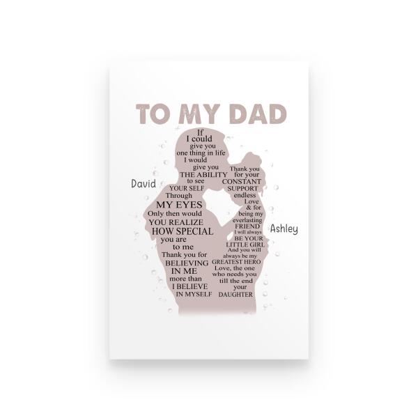 How Special You Are To Me Personalized T-Shirt, Mug, Poster, Canvas Throw Pillow, Specials Gift For Dad And Daughter