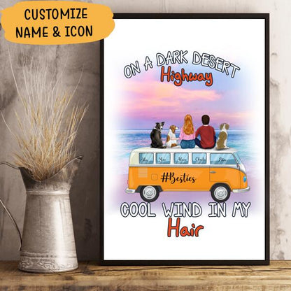 On A Dark Desert Highway Cool Wind In My Hair Pesonalized T-Shirt, Mug, Poster, Best Gifts For Family, Friends And Dog Lovers