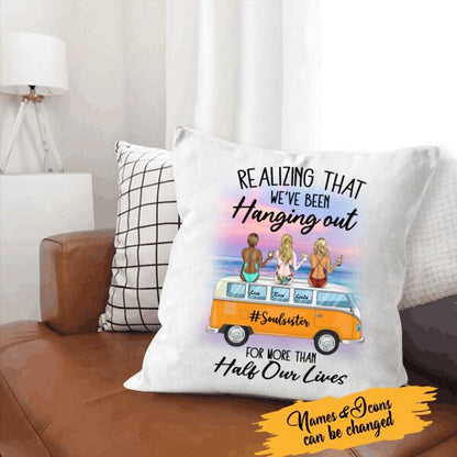 Realizing That We've Been Hanging Out For More Than Half Our Lives Personalized T-Shirt, Mug, Poster, Canvas Throw Pillow, Special Gifts For Friends