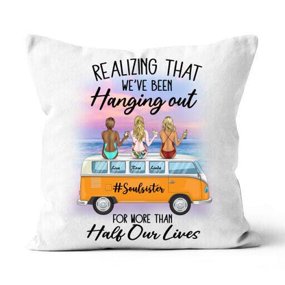 Realizing That We've Been Hanging Out For More Than Half Our Lives Personalized T-Shirt, Mug, Poster, Canvas Throw Pillow, Special Gifts For Friends