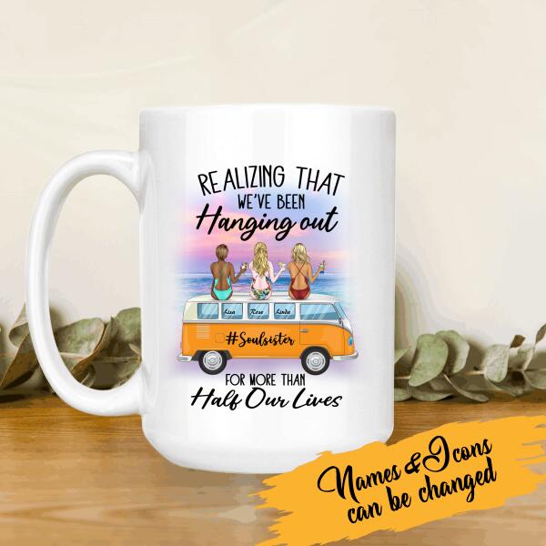 Realizing That We've Been Hanging Out For More Than Half Our Lives Personalized T-Shirt, Mug, Poster, Canvas Throw Pillow, Special Gifts For Friends