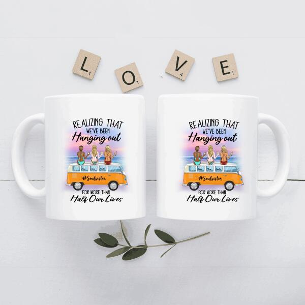 Realizing That We've Been Hanging Out For More Than Half Our Lives Personalized T-Shirt, Mug, Poster, Canvas Throw Pillow, Special Gifts For Friends