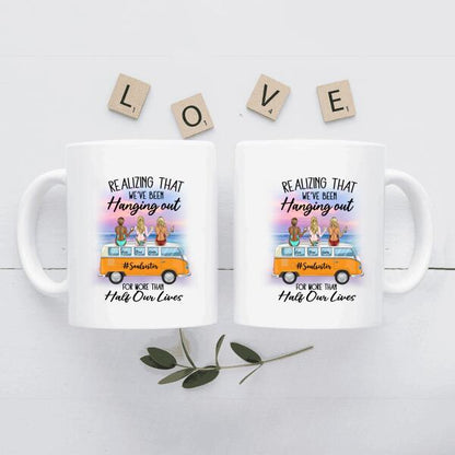 Realizing That We've Been Hanging Out For More Than Half Our Lives Personalized T-Shirt, Mug, Poster, Canvas Throw Pillow, Special Gifts For Friends