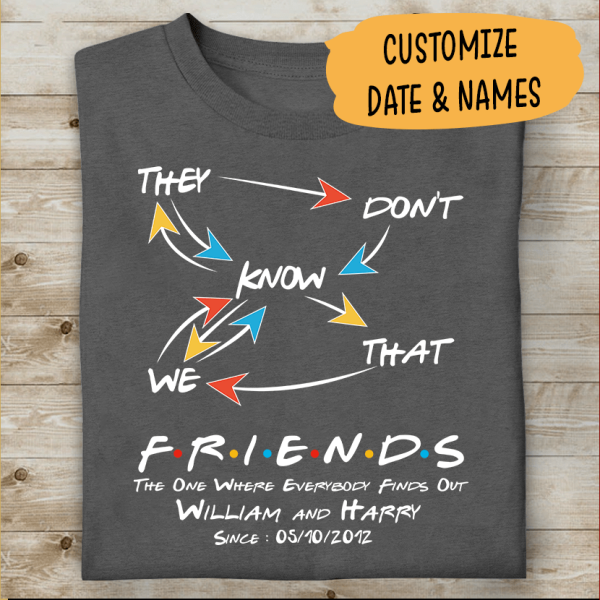 They Don't Know That We Friends, The One Where Everybody Finds Out  Personalized T-shirt And Mug,  Best Gift For Friends