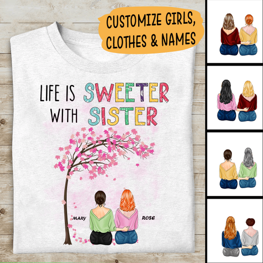 Life Is Better With Sister Personalized T-shirt, Mug, Poster, Blanket, Canvas Throw Pillow, Best Gifts For Sisters And Friends