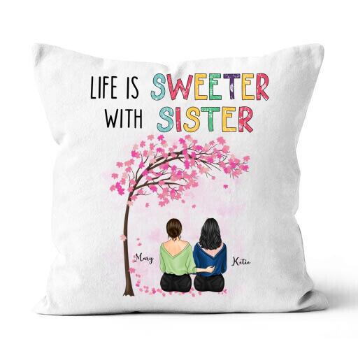 Life Is Better With Sister Personalized T-shirt, Mug, Poster, Blanket, Canvas Throw Pillow, Best Gifts For Sisters And Friends