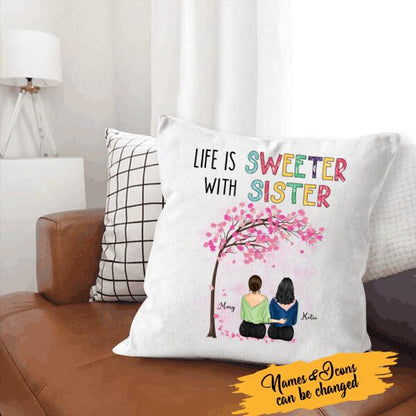Life Is Better With Sister Personalized T-shirt, Mug, Poster, Blanket, Canvas Throw Pillow, Best Gifts For Sisters And Friends