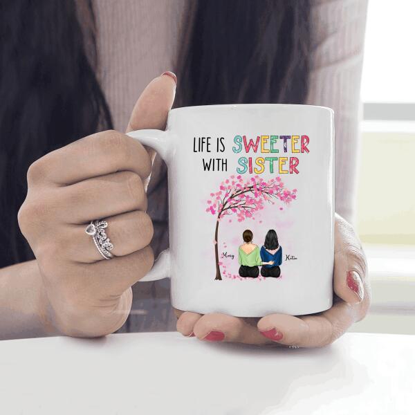 Life Is Better With Sister Personalized T-shirt, Mug, Poster, Blanket, Canvas Throw Pillow, Best Gifts For Sisters And Friends