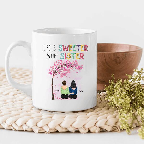 Life Is Better With Sister Personalized T-shirt, Mug, Poster, Blanket, Canvas Throw Pillow, Best Gifts For Sisters And Friends