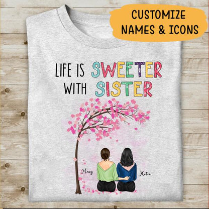 Life Is Better With Sister Personalized T-shirt, Mug, Poster, Blanket, Canvas Throw Pillow, Best Gifts For Sisters And Friends