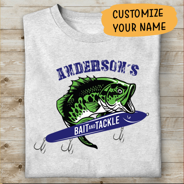 Personalized "Your Name" Bait and Tackle T-Shirt, Mug, Best Gifts For Fishing Lovers