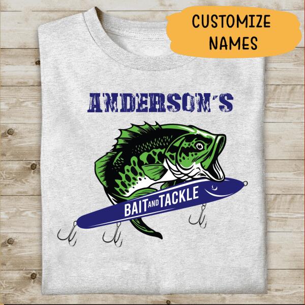 Personalized "Your Name" Bait and Tackle T-Shirt, Mug, Best Gifts For Fishing Lovers