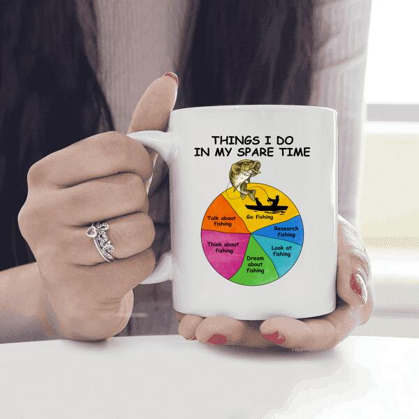 Things I Do In My Spare Time Go Fishing Personalized T-Shirt, Mug, Best Gifts For Friends And Fishing Lovers