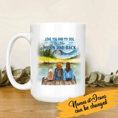 I Love You And My Dog To The Moon And Back Personalized T-shirt Mug Fleece Blanket For Dog Lover Friends