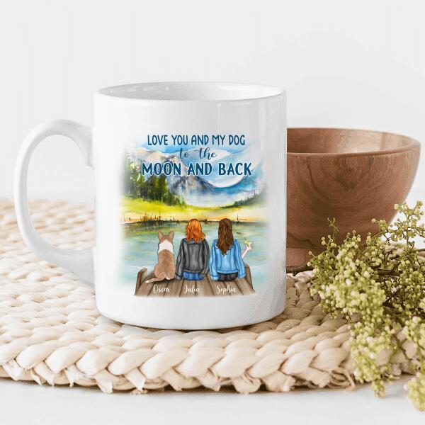 I Love You And My Dog To The Moon And Back Personalized T-shirt Mug Fleece Blanket For Dog Lover Friends