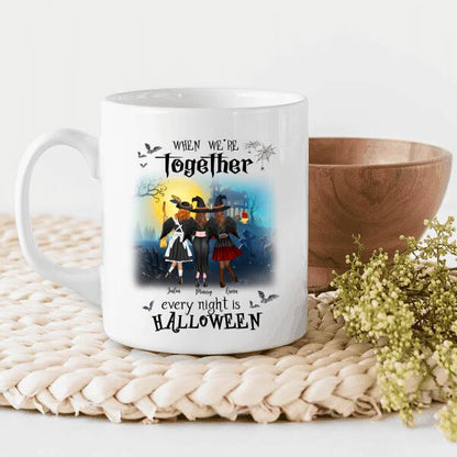 When We’re Together, Every Night Is Halloween Personalized T-Shirt, Mug, Blanket, Poster, Canvas Throw Pillow, Best Gifts For Friends And Halloween Occasion