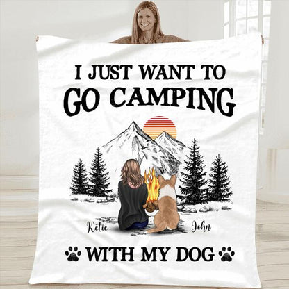 I Just Want To Go Camping With My Dog Personalized T-shirt For Dog Lovers Mom Friends