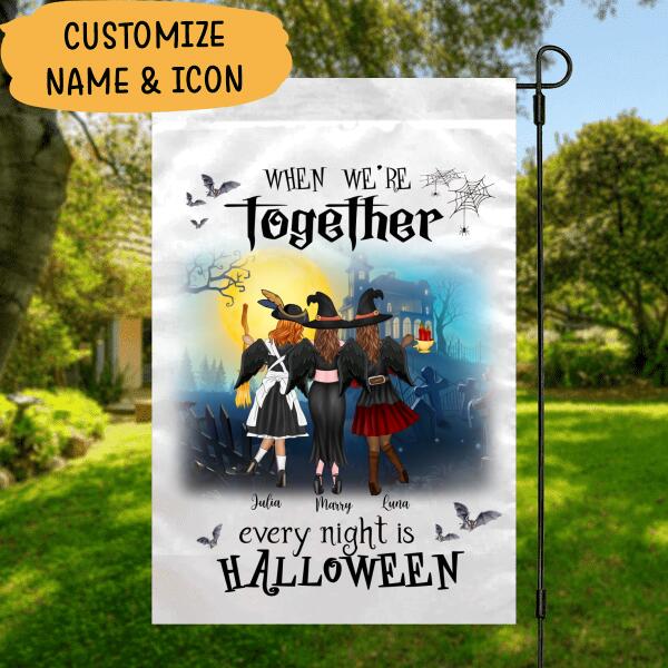 When We’re Together, Every Night Is Halloween Personalized T-Shirt, Mug, Blanket, Poster, Canvas Throw Pillow, Best Gifts For Friends And Halloween Occasion