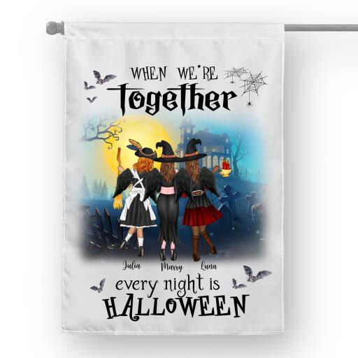 When We’re Together, Every Night Is Halloween Personalized T-Shirt, Mug, Blanket, Poster, Canvas Throw Pillow, Best Gifts For Friends And Halloween Occasion