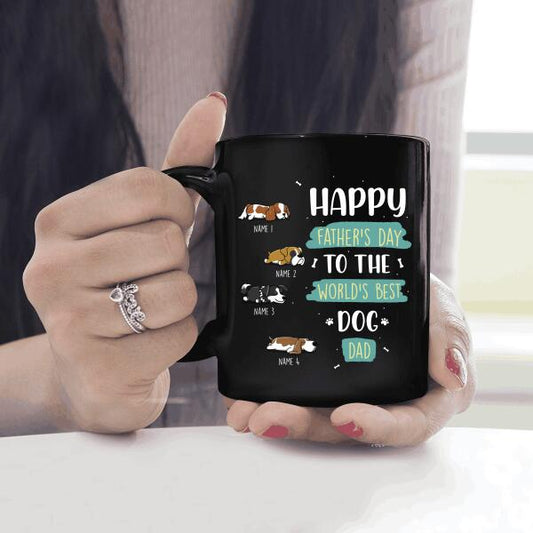 Happy Father's Day To The World's Best Dog Dad Personalized Mug