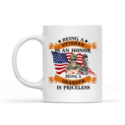 Being A Veteran Is An Honor Being A Grandpa Is Priceless Personalized T-shirt, Mug, Best Gifts For Veterans Day