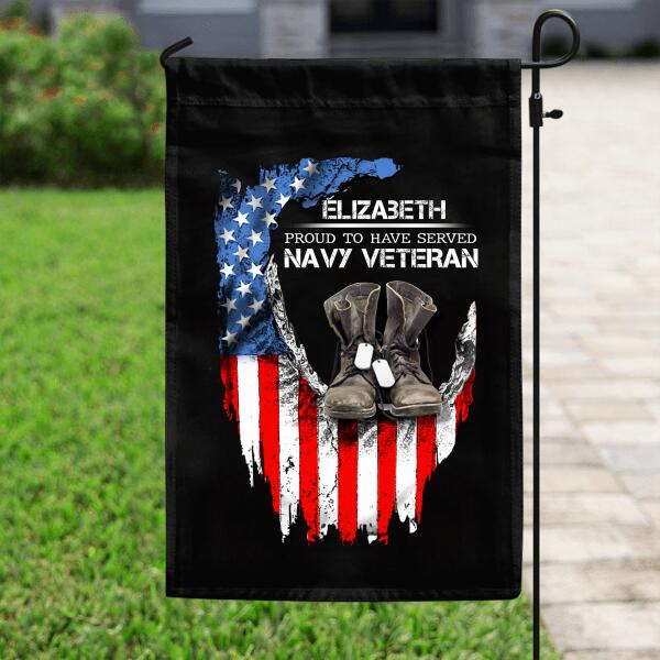 Personalized House Flag Proud To Have Served Navy Veteran