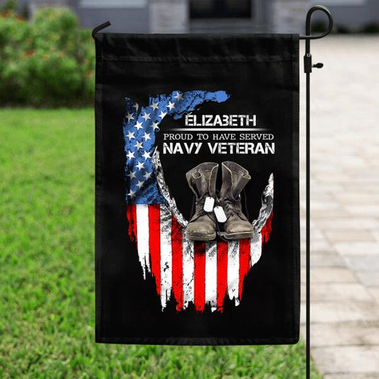 Personalized House Flag Proud To Have Served Navy Veteran