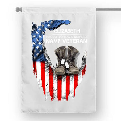 Personalized House Flag Proud To Have Served Navy Veteran