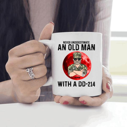 Never Underestimate An Old Man With A DD-214 Personalized Shirt For Dad Father Papa