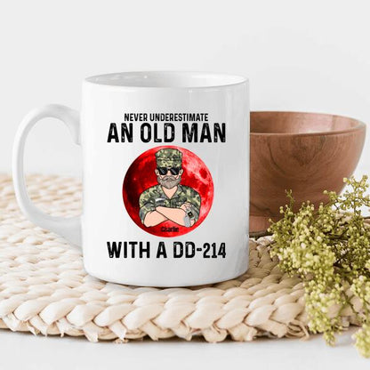 Never Underestimate An Old Man With A DD-214 Personalized Shirt For Dad Father Papa