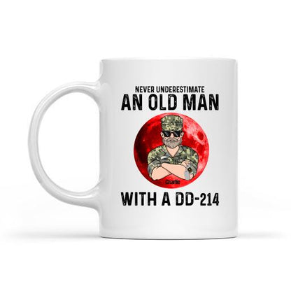 Never Underestimate An Old Man With A DD-214 Personalized Shirt For Dad Father Papa