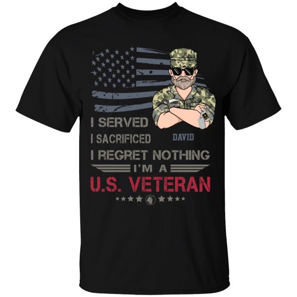I'm A U.S. Veteran Personalized T-shirt For Dad Papa Grandpa