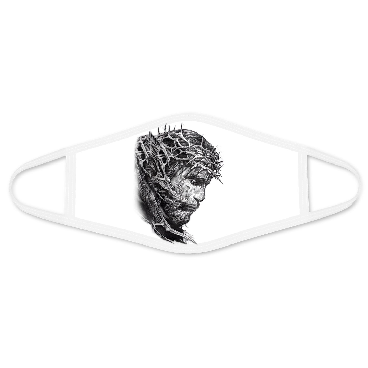 Jesus Face Mask White TQH