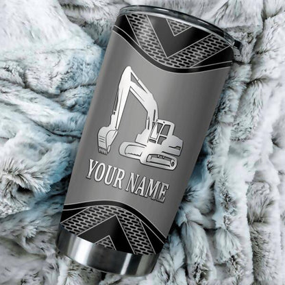 Personalized Construction Excavator Steel Tumbler All Over Printed Special Gift