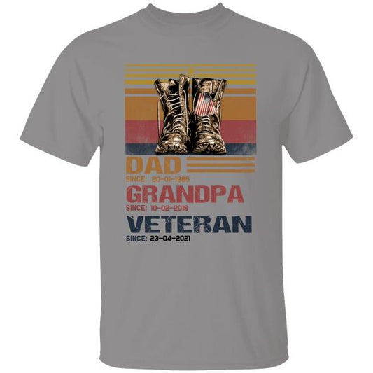Dad Grandpa Veteran Personalized T-shirt For Dad Papa Grandpa